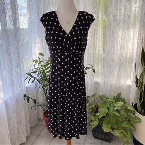 RAPLH LAUREN - Black Polka Dot Midi Dress
